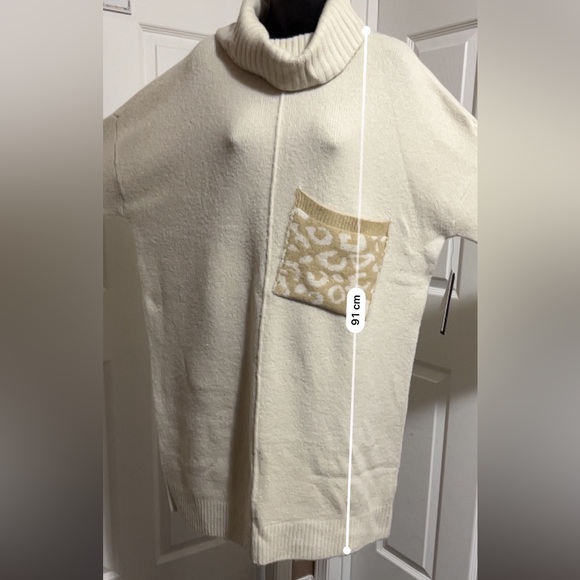 NWT Design Lab Ladies XL Beige Turtleneck Sweater Dress - Picture 11 of 16